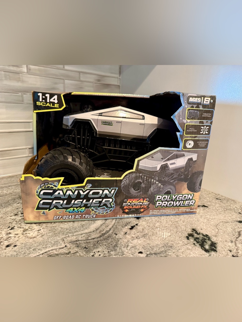 Polygon Prowler Silver Off-Road RC Cyber Truck Toy - Kids